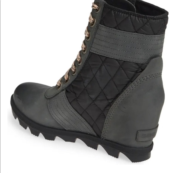 - SOREL LEXIE WEDGE WATERPROOF BOOTIES DARK SLATE size: - Picture 7 of 10